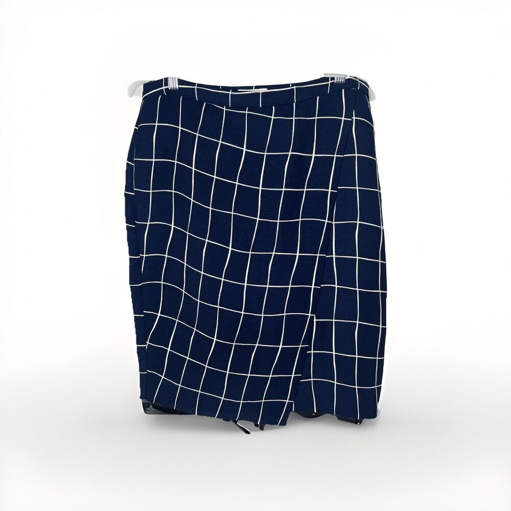Charter Club Knee Length Lined Navy Blue White Business Skirt Women’s 10